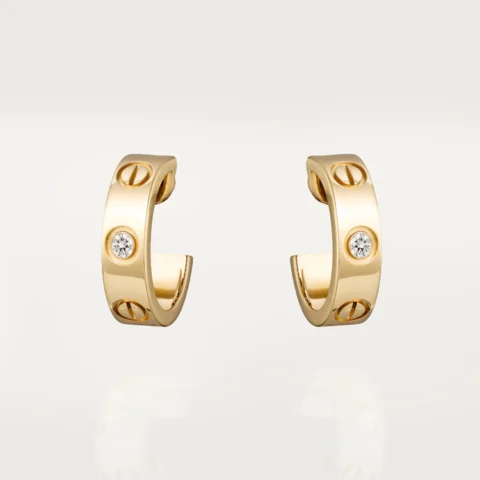 Cartier Love Earrings B8022800 2 Diamonds Yellow Gold 1
