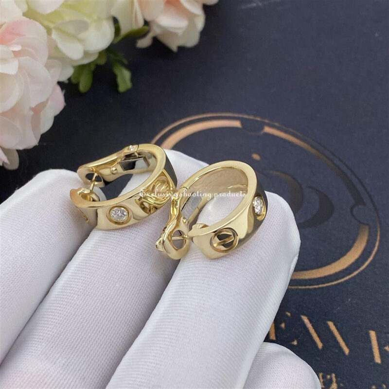 Cartier Love Earrings B8022800 2 Diamonds Yellow Gold 7