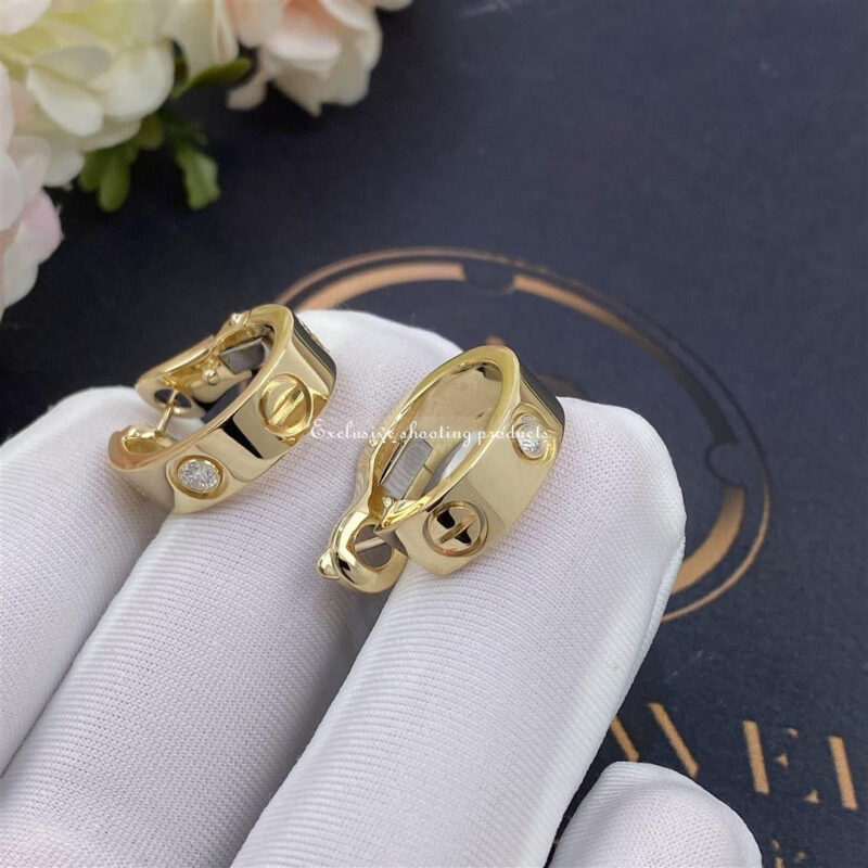 Cartier Love Earrings B8022800 2 Diamonds Yellow Gold 6