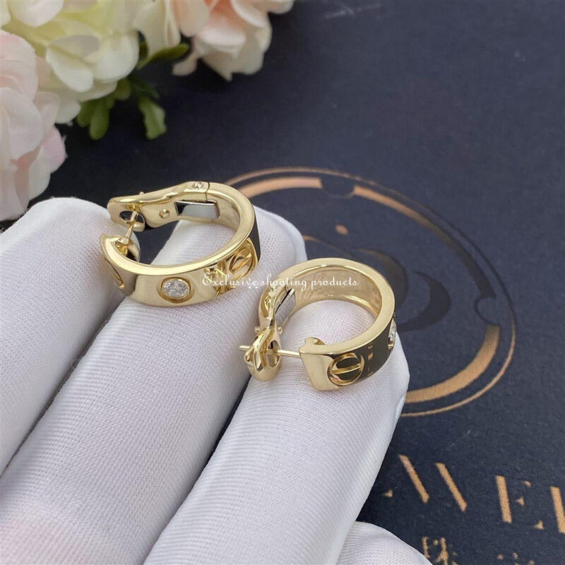 Cartier Love Earrings B8022800 2 Diamonds Yellow Gold 5