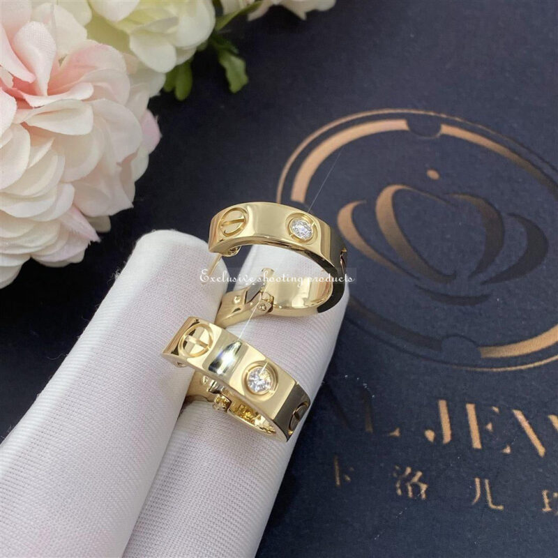 Cartier Love Earrings B8022800 2 Diamonds Yellow Gold 3