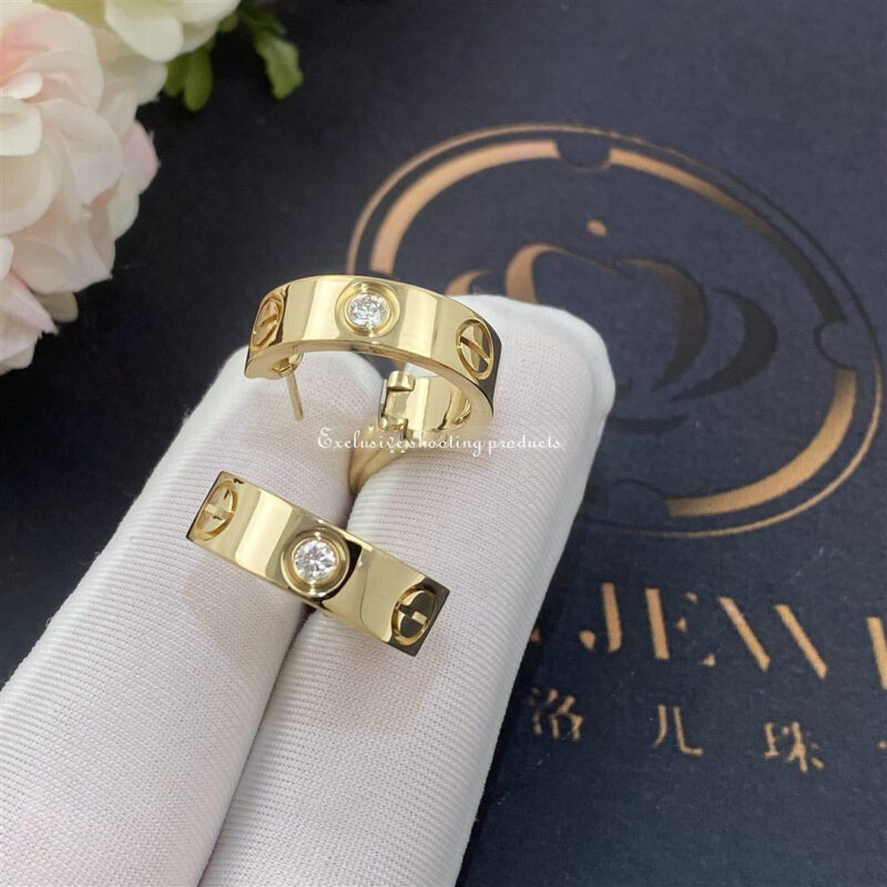 Cartier Love Earrings B8022800 2 Diamonds Yellow Gold 2