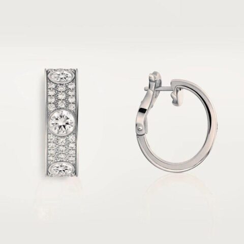 Cartier Love Earrings Diamonds-Paved White Gold 1