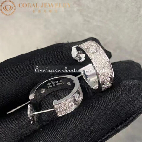 Cartier Love Earrings Diamonds-Paved White Gold 4