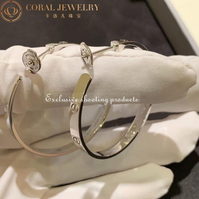 Cartier Love Earrings B8028300 White Gold 7