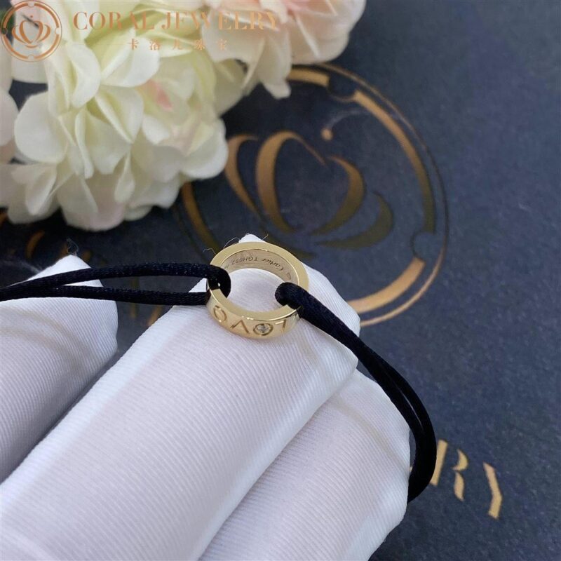 Cartier Love Cotton Rope Bracelet Yellow Gold Black Bracelet 4