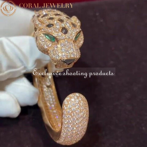 Cartier Panthère De H6013017 Cartier Bracelet 18K Gold Diamond Onyx Emerald 6