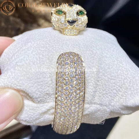 Cartier Panthère De H6013117 Cartier Bracelet 18K Gold Diamond Onyx Emerald 20