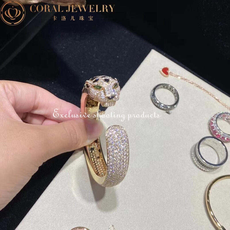 Cartier Panthère De H6013117 Cartier Bracelet 18K Gold Diamond Onyx Emerald 12