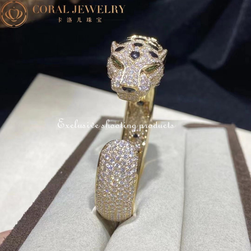 Cartier Panthère De H6013117 Cartier Bracelet 18K Gold Diamond Onyx Emerald 11