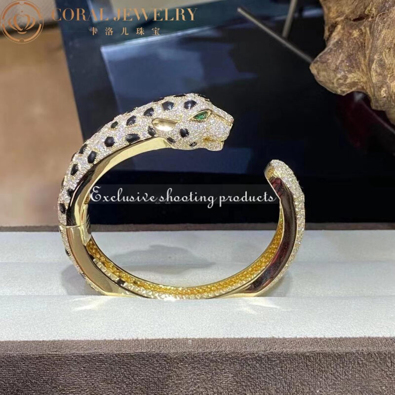 Cartier Panthère De H6013117 Cartier Bracelet 18K Gold Diamond Onyx Emerald 8