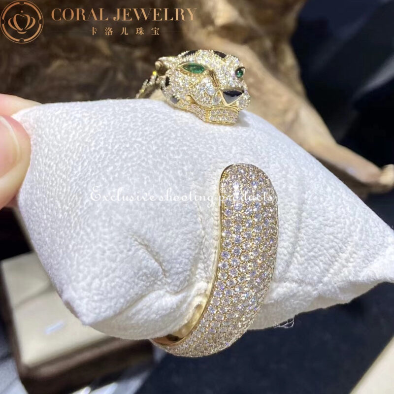 Cartier Panthère De H6013117 Cartier Bracelet 18K Gold Diamond Onyx Emerald 18