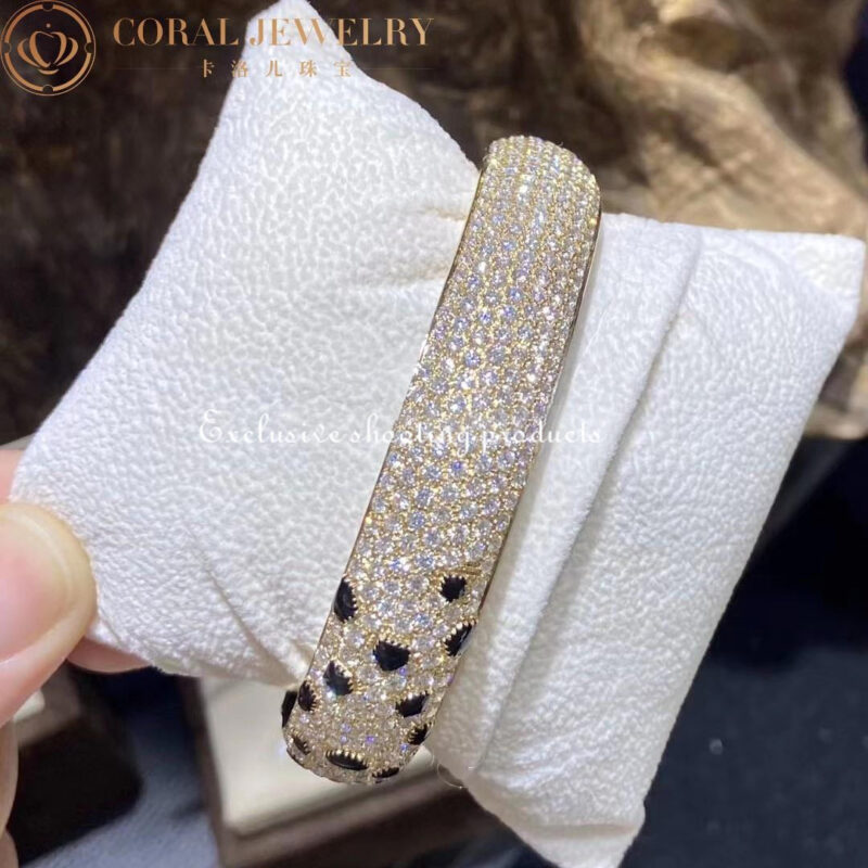 Cartier Panthère De H6013117 Cartier Bracelet 18K Gold Diamond Onyx Emerald 16