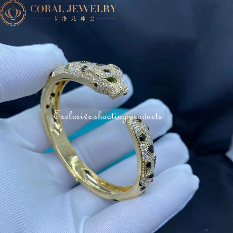 Cartier Panthère De N6715417 Cartier Bracelet 18K Gold Diamond Onyx Emerald 3