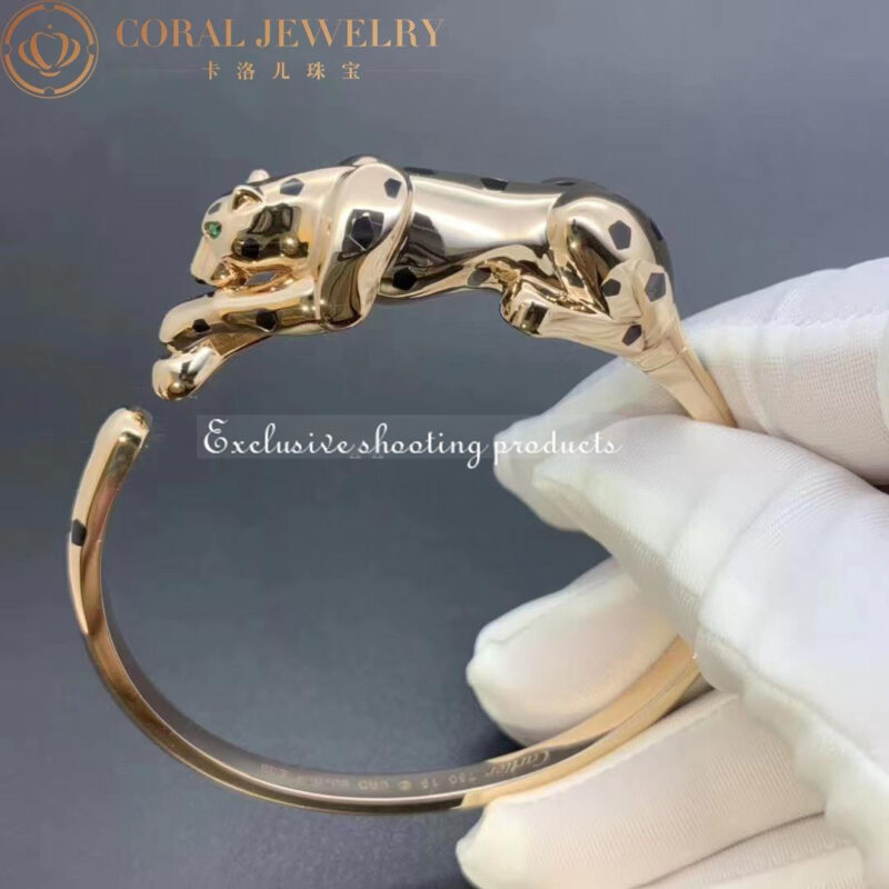 Cartier Panthère De N6712117 Cartier Bracelet 18K Gold Walking Panther Bangle with Tsavoirte Garnets 5