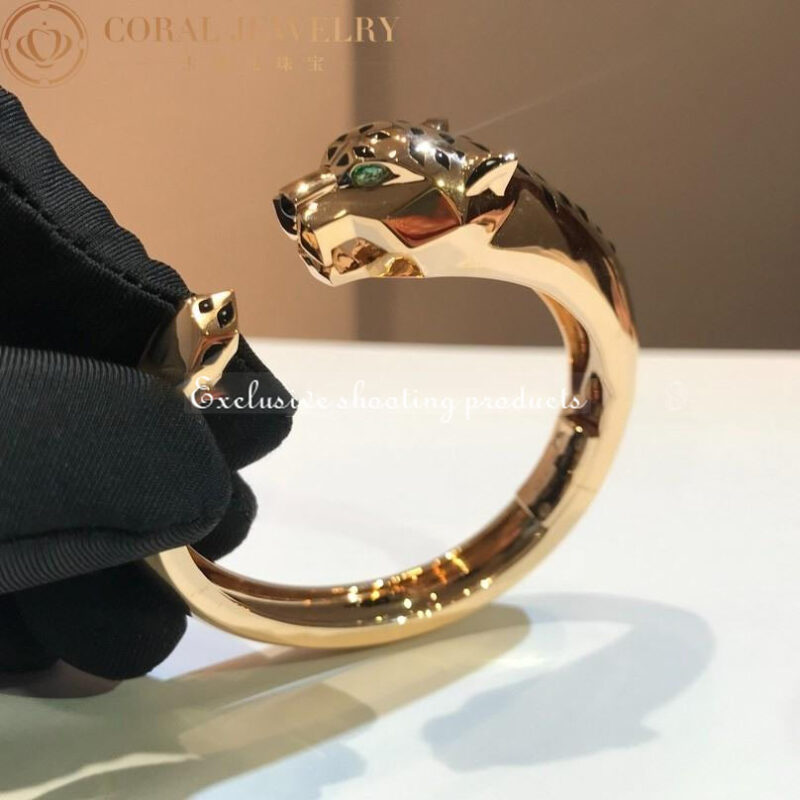 Cartier Panthère De N6710117 Cartier Bracelet 18K Rose Gold Black Lacquer. Tsavorite Garnets Onyx 4