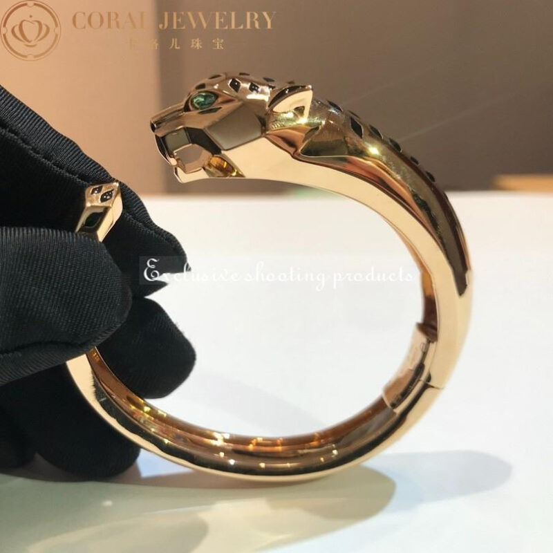 Cartier Panthère De N6710117 Cartier Bracelet 18K Rose Gold Black Lacquer. Tsavorite Garnets Onyx 3