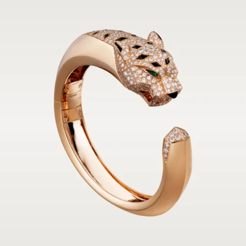 Cartier Panthère De N6710217 Cartier Bracelet 18K Rose Gold Diamond Onyx Emerald 1
