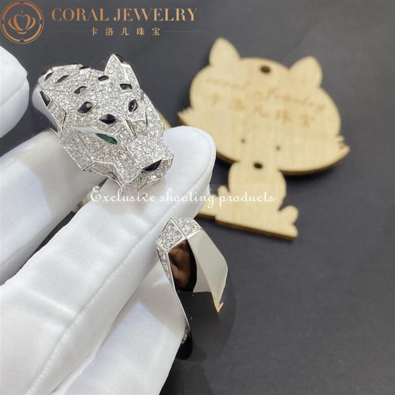 Cartier Panthère De N6034302 Cartier Bracelet 18K White Gold Diamond Onyx Emerald 12