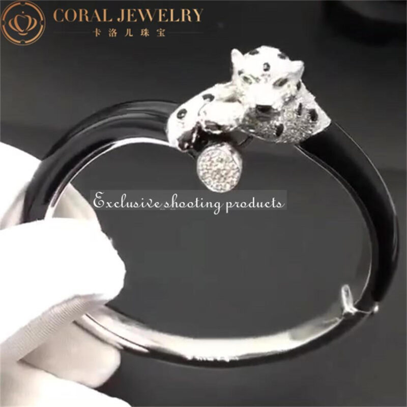 Cartier H6005917 Panthère De Cartier Bracelet 18k White Gold Onyx Emeralds Diamonds 2