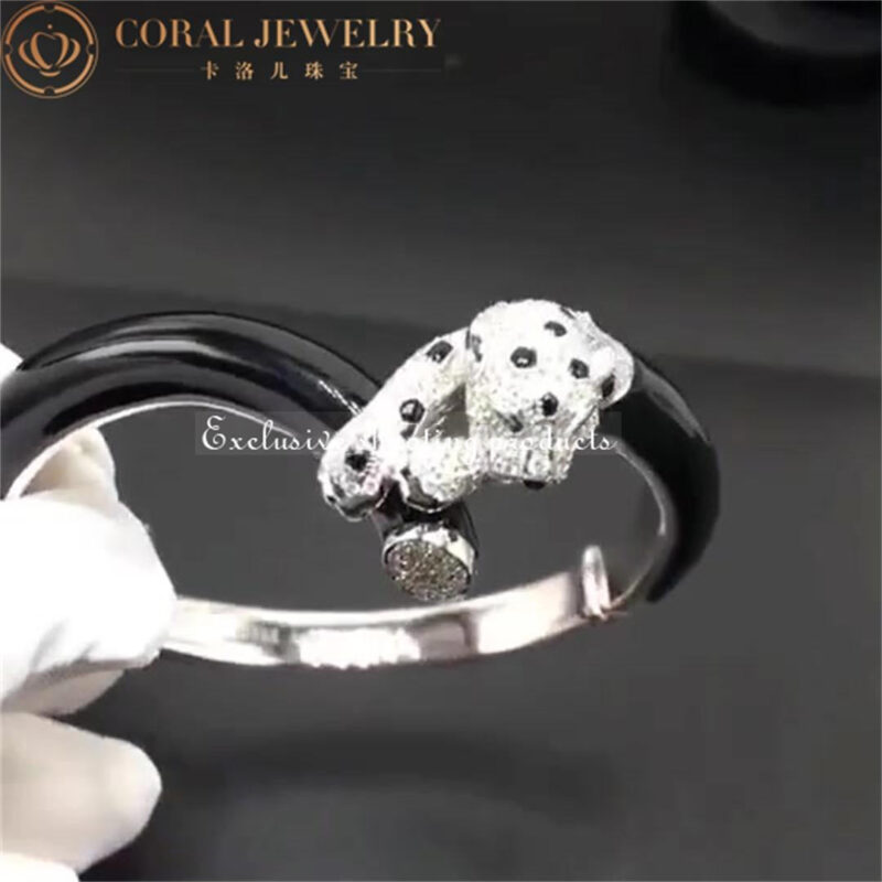 Cartier H6005917 Panthère De Cartier Bracelet 18k White Gold Onyx Emeralds Diamonds 3