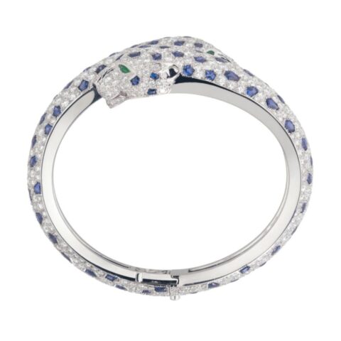 Cartier Panthère De HP600307 Cartier Bracelet 18k White Gold Sapphire Emeralds and Diamonds 1