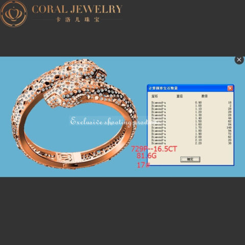 Cartier Panthère De HP600307 Cartier Bracelet 18k White Gold Sapphire Emeralds and Diamonds 6