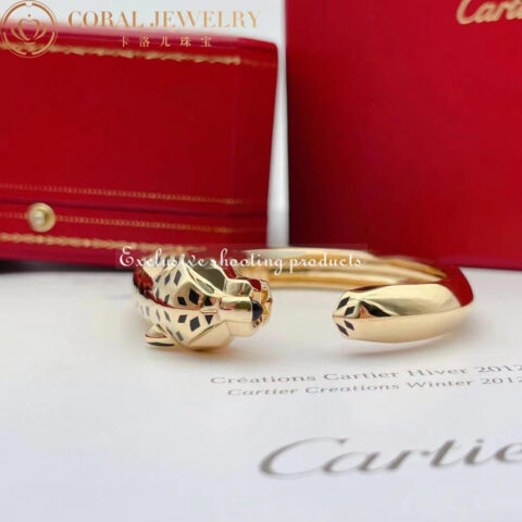 Cartier Panthère De N6033402 Cartier Bracelet 18K Yellow Gold Black Lacquer. Tsavorite Garnets Onyx 9