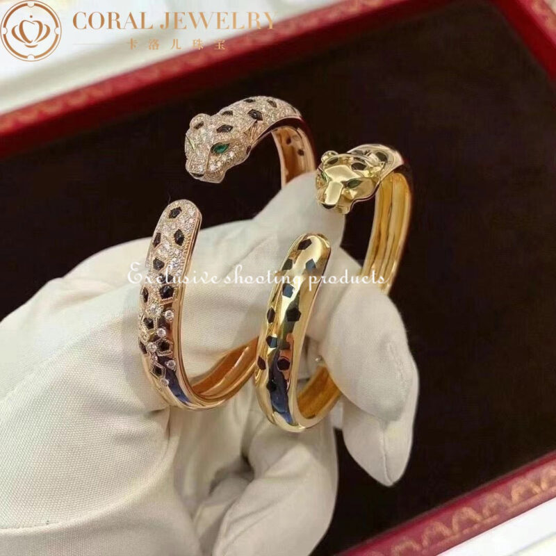 Cartier Panthère De N6715217 Cartier Bracelet 18K Yellow Gold Black Lacquer Tsavorite Garnets Onyx 3