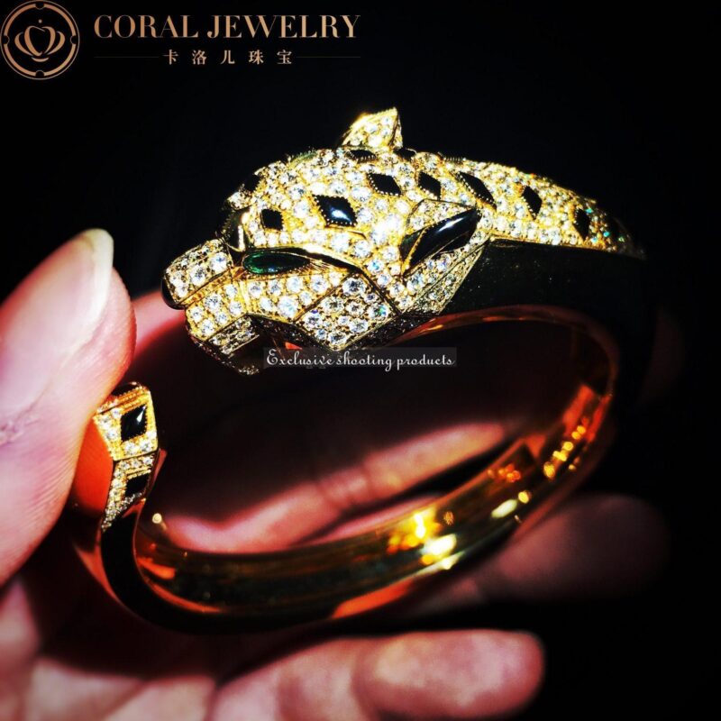 Cartier Panthère De N6035315 Cartier Bracelet 18K Yellow Gold Diamond Onyx Emerald 2