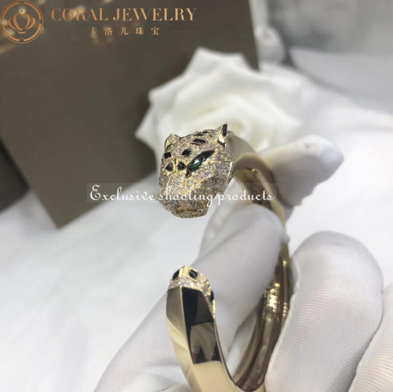 Cartier Panthère De N6035315 Cartier Bracelet 18K Yellow Gold Diamond Onyx Emerald 10