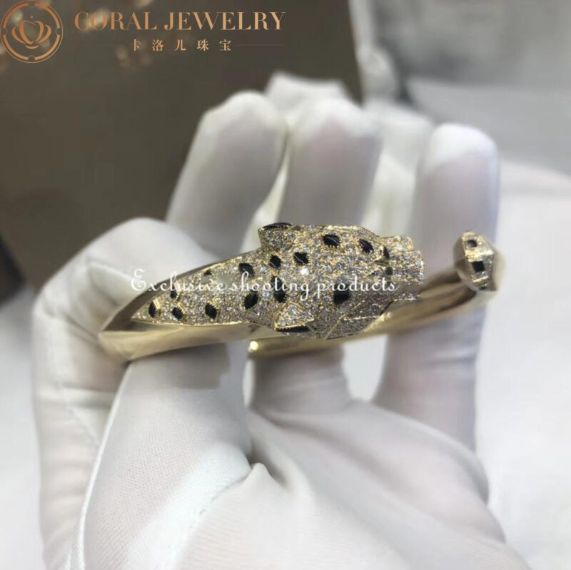 Cartier Panthère De N6035315 Cartier Bracelet 18K Yellow Gold Diamond Onyx Emerald 9