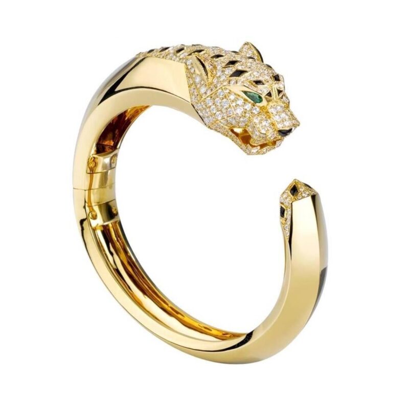 Cartier Panthère De N6035315 Cartier Bracelet 18K Yellow Gold Diamond Onyx Emerald 6