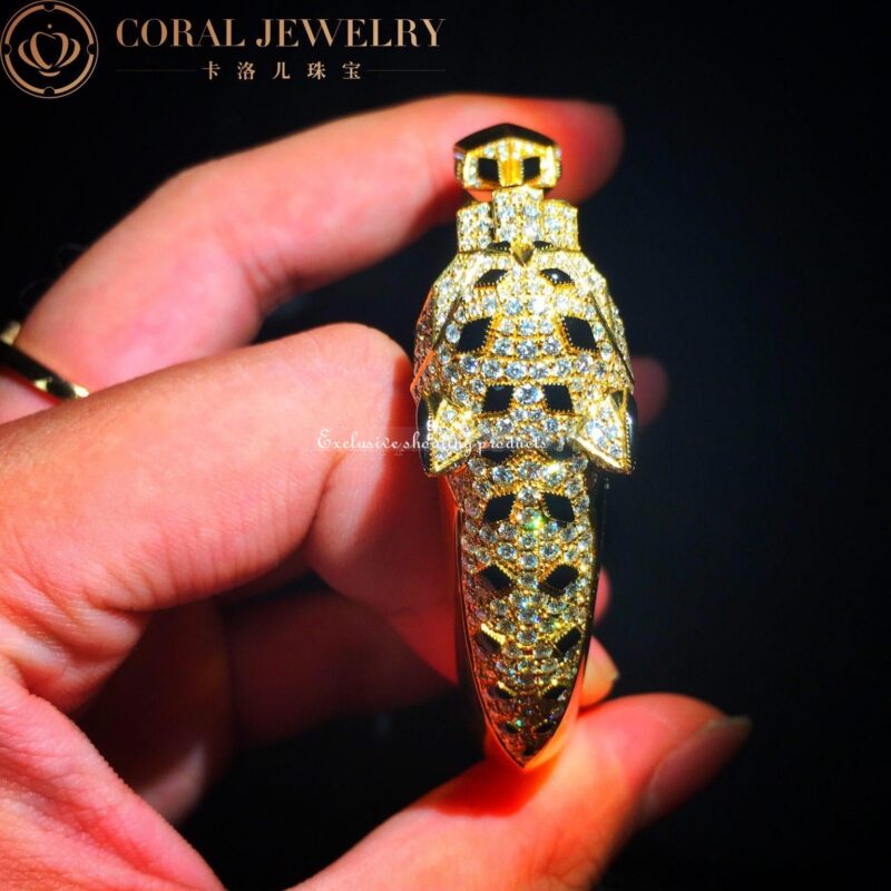 Cartier Panthère De N6035315 Cartier Bracelet 18K Yellow Gold Diamond Onyx Emerald 4