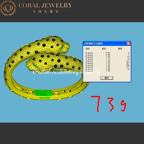Cartier HP600307 Panthère De Cartier Bracelet White Gold Sapphire Onyx Emerald Diamond 2
