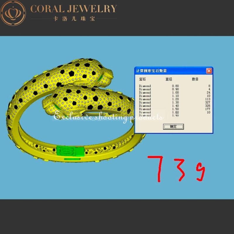 Cartier HP600307 Panthère De Cartier Bracelet White Gold Sapphire Onyx Emerald Diamond 2