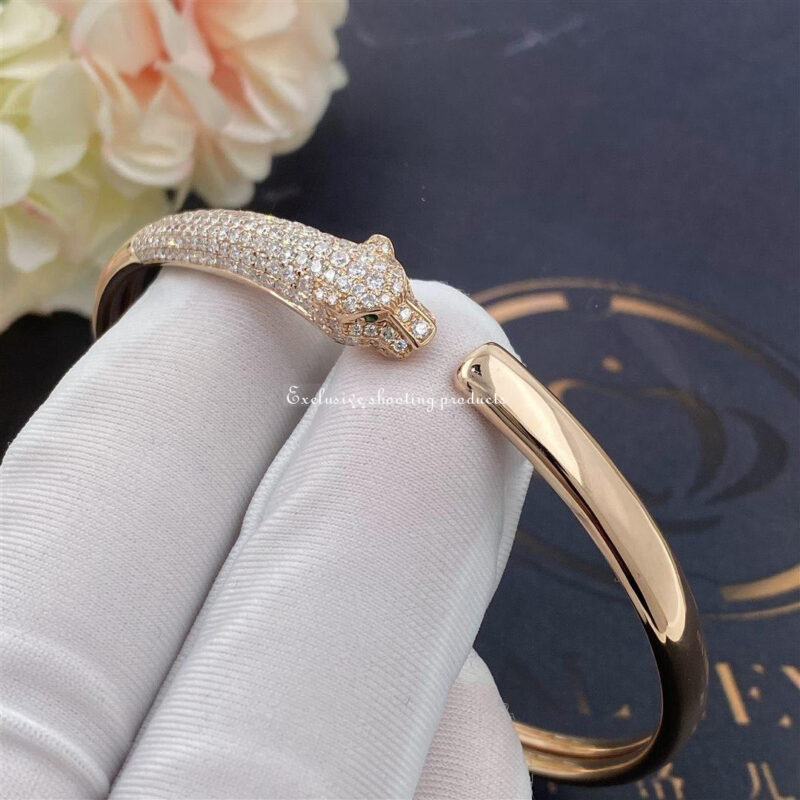 Cartier Panthère DeN6717917 Cartier Bracelet Rose Gold Onyx Emeralds Diamonds 7