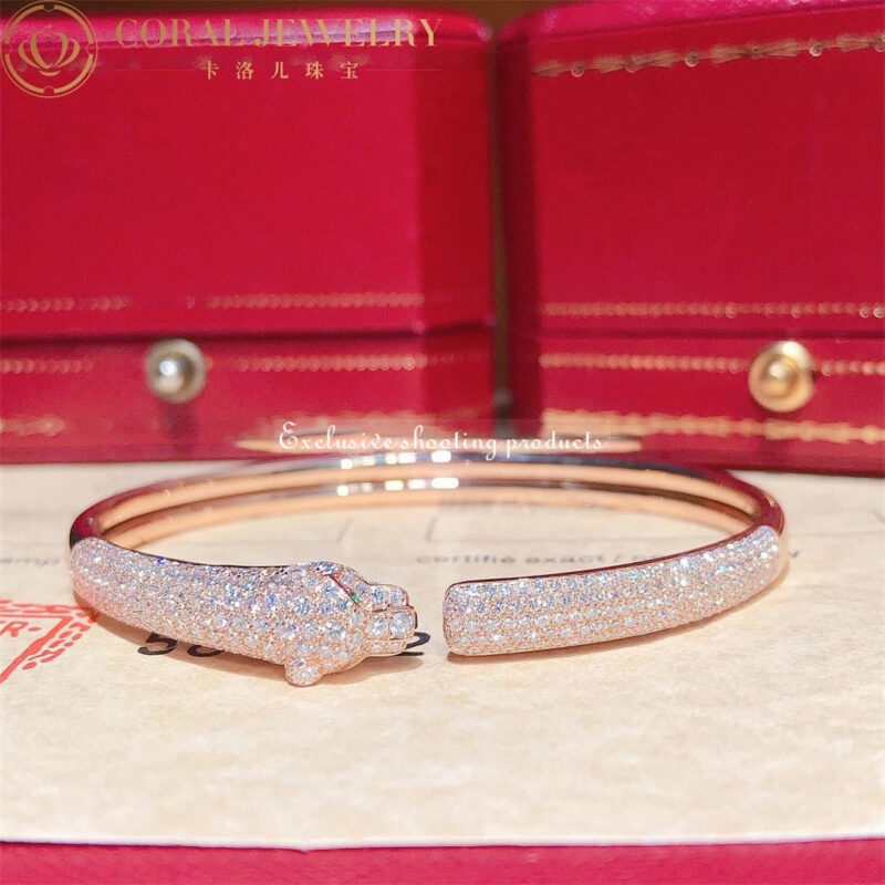 Cartier Panthère De N6718217 Cartier Bracelet Rose Gold Onyx Emeralds Diamonds 3