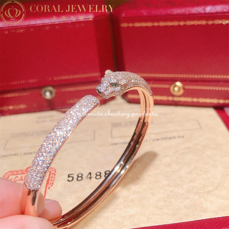 Cartier Panthère De N6718217 Cartier Bracelet Rose Gold Onyx Emeralds Diamonds 2