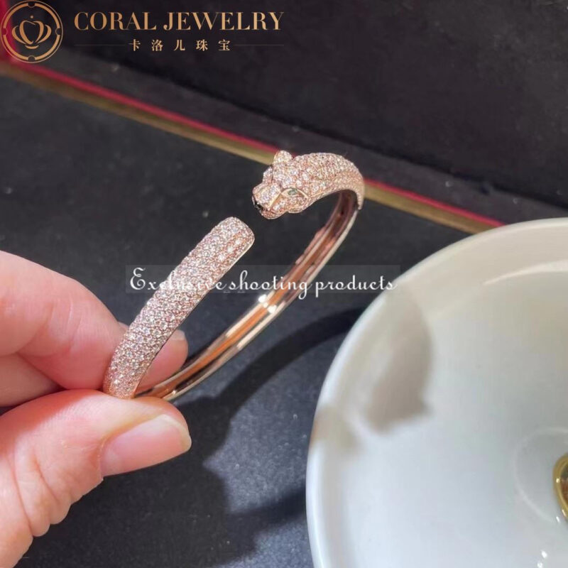 Cartier Panthère De N6718217 Cartier Bracelet Rose Gold Onyx Emeralds Diamonds 7
