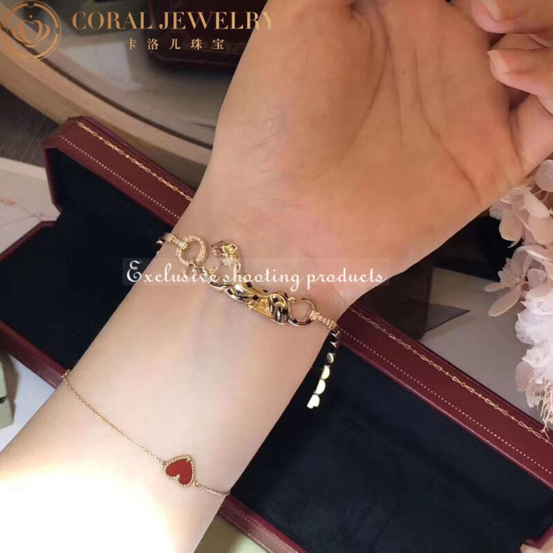 Cartier Panthère De B6046516 Cartier Bracelet Rose Gold Tsavorite Garnets Diamonds 3