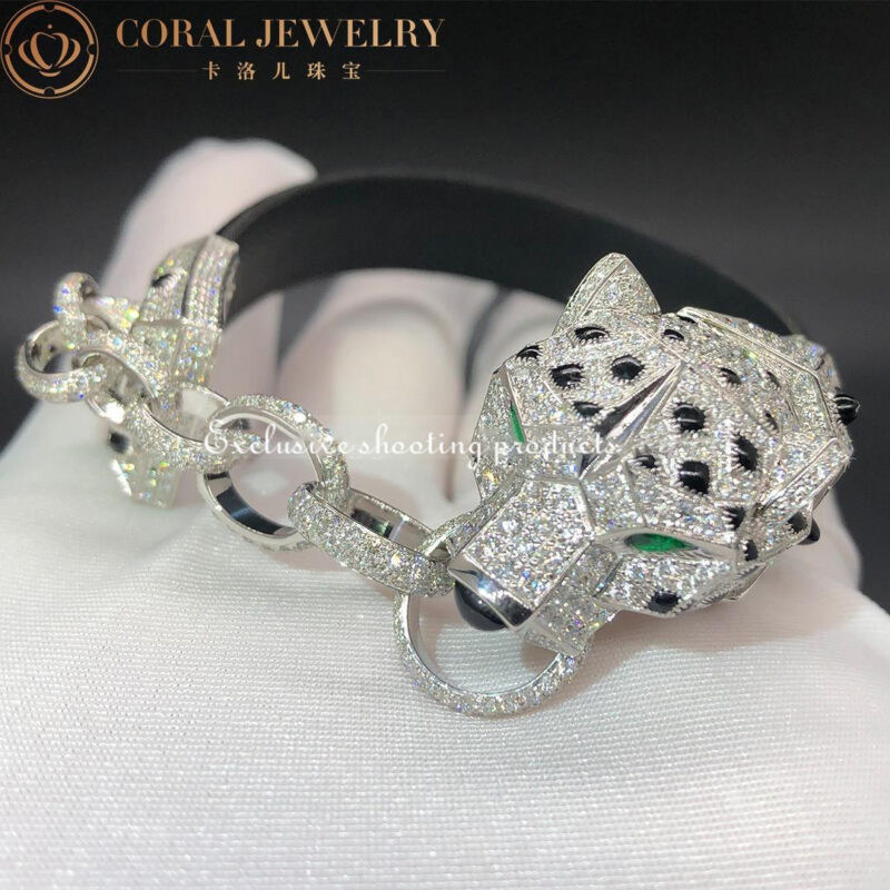 Cartier Panthère De HP600519 Cartier Bracelet White Gold Diamond Onyx and Enamel 3