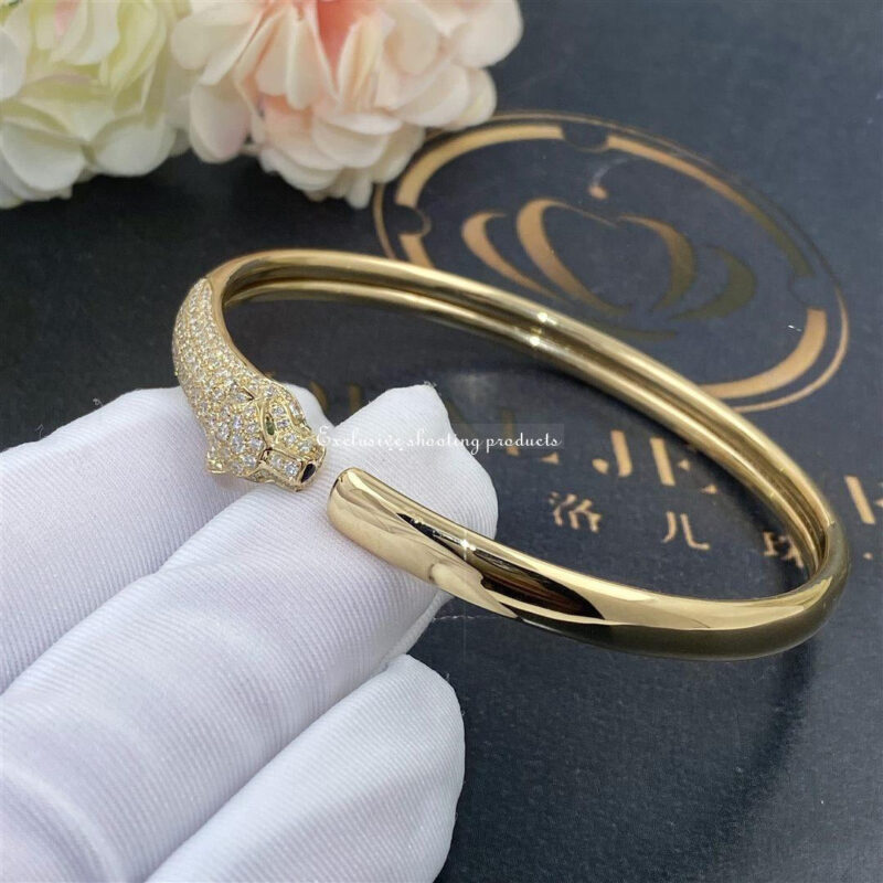 Cartier Panthère De N6717817 Cartier Bracelet Yellow Gold Onyx Emeralds Diamonds 9