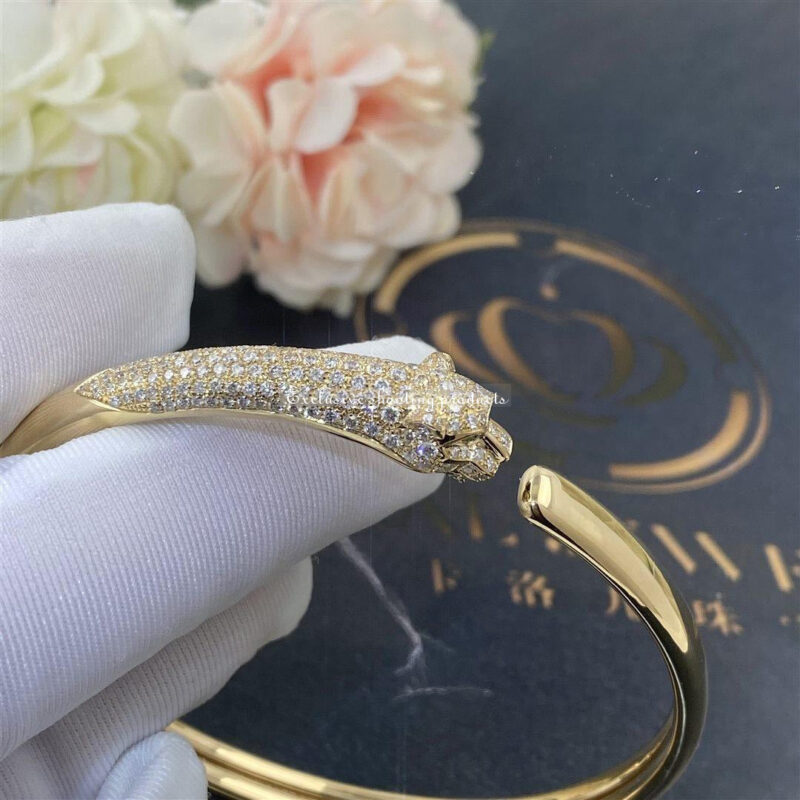 Cartier Panthère De N6717817 Cartier Bracelet Yellow Gold Onyx Emeralds Diamonds