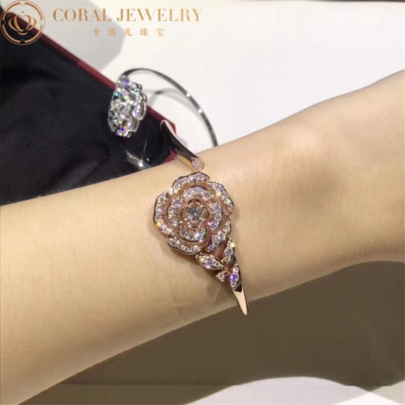 Chanel Bouton de Camélia J11178 Bracelet 18k Pink Gold Diamonds 5