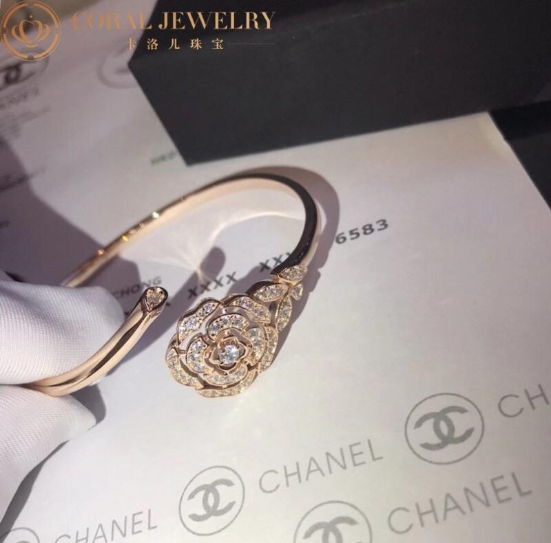 Chanel Bouton de Camélia J11178 Bracelet 18k Pink Gold Diamonds 4