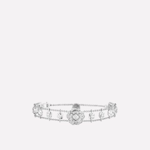 Chanel Bouton de Camélia J12065 Bracelet 18k White Gold Diamonds 1
