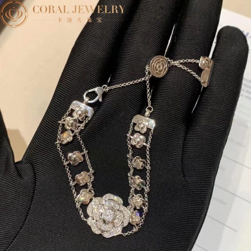 Chanel Bouton de Camélia J12065 Bracelet 18k White Gold Diamonds 2