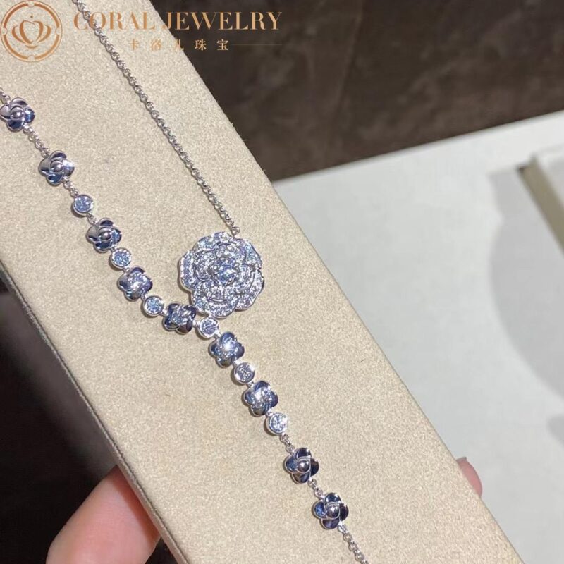 Chanel Bouton de J12058 Camélia Necklace 18k White Gold Diamonds 7