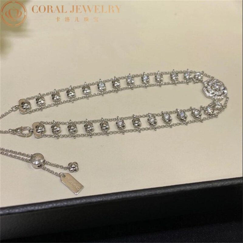 Chanel Bouton de J12063 Camélia Necklace 18k White Gold Diamonds 6